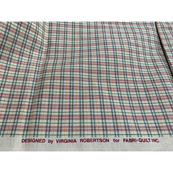 Virginia Robertson For Fabri-Quilt Inc. Plaid Cotton Fabric 44" Wide 1 Yard - Picture 3 of 11
